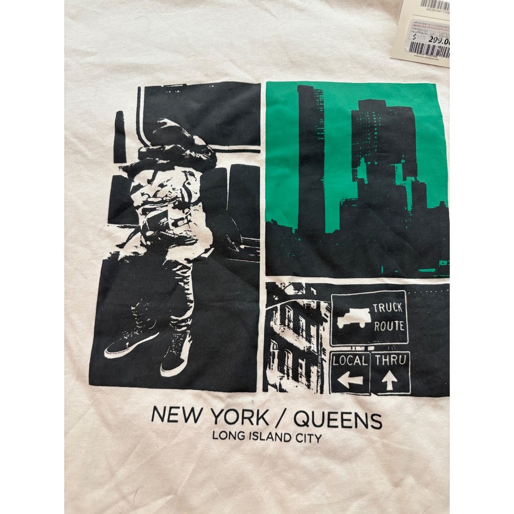 Pull Bear Men Graphic T Shirt New York Queens Long Island City Relaxed Fit - Picture 2 of 8